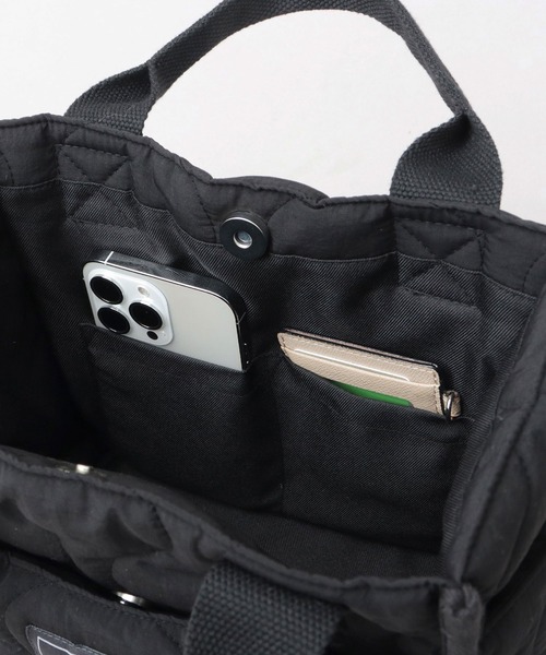 SCANDINAVIAN FOREST（スカンジナビアン・フォレスト）の「撥水ナイロン キルティング ミニトートバッグ（トートバッグ・レディース・ブラック/グリーン・FREE）」の15枚目の写真