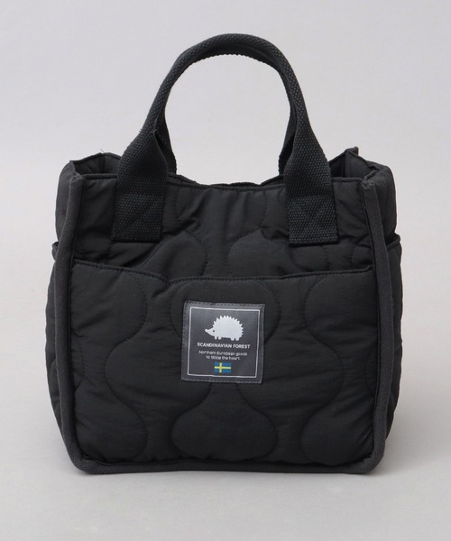 SCANDINAVIAN FOREST（スカンジナビアン・フォレスト）の「撥水ナイロン キルティング ミニトートバッグ（トートバッグ・レディース・ブラック/グリーン・FREE）」の3枚目の写真