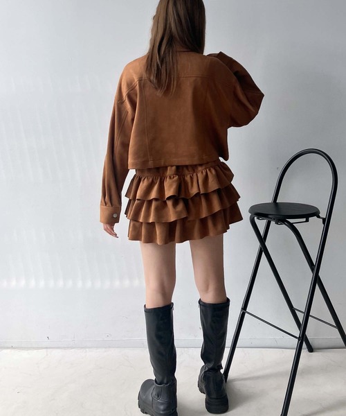 AS KNOW AS plus(アズノゥアズプラス)の「♪アソートデザイン Wポケットショートジャケット セットアップ対応(ブルゾン・レディース・ブラック系1/キャメル/スミクロ/ブラック系・FREE)」の10枚目の写真