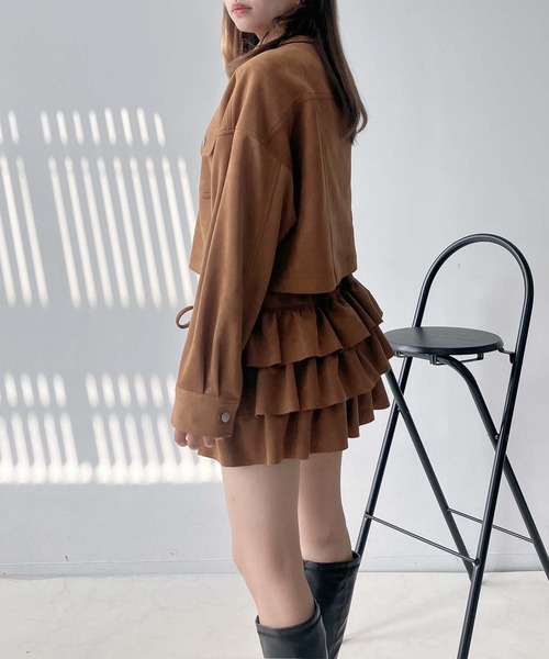 AS KNOW AS plus(アズノゥアズプラス)の「♪アソートデザイン Wポケットショートジャケット セットアップ対応(ブルゾン・レディース・ブラック系1/キャメル/スミクロ/ブラック系・FREE)」の13枚目の写真