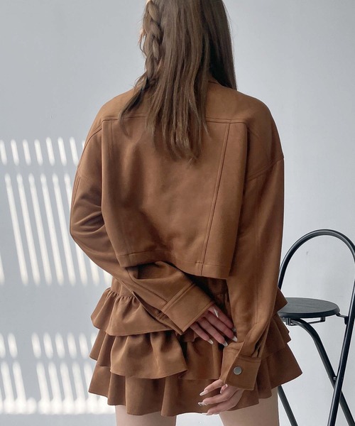 AS KNOW AS plus(アズノゥアズプラス)の「♪アソートデザイン Wポケットショートジャケット セットアップ対応(ブルゾン・レディース・ブラック系1/キャメル/スミクロ/ブラック系・FREE)」の11枚目の写真