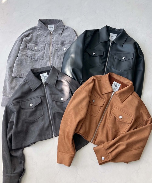 AS KNOW AS plus(アズノゥアズプラス)の「♪アソートデザイン Wポケットショートジャケット セットアップ対応(ブルゾン・レディース・ブラック系1/キャメル/スミクロ/ブラック系・FREE)」の21枚目の写真