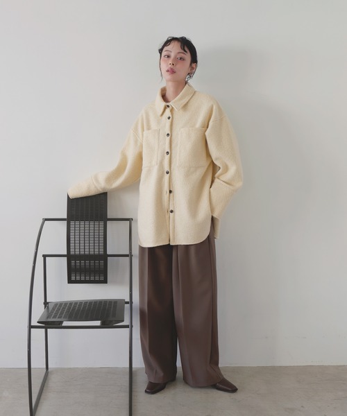 【未使用品】AKM ウールループ ドビー ツイード シャツブルゾン　L LIAN｜ループツイードシャツブルゾン | Rakuten Fashion(楽天