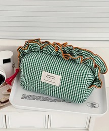 NOLITA LABORATORY（ノリータラボラトリー）の「【 NOLITA / ノリータ 】フリルチェック ポーチ キルティング 収納 バッグ コスメポーチ トラベルポーチ（ポーチ・レディース）」