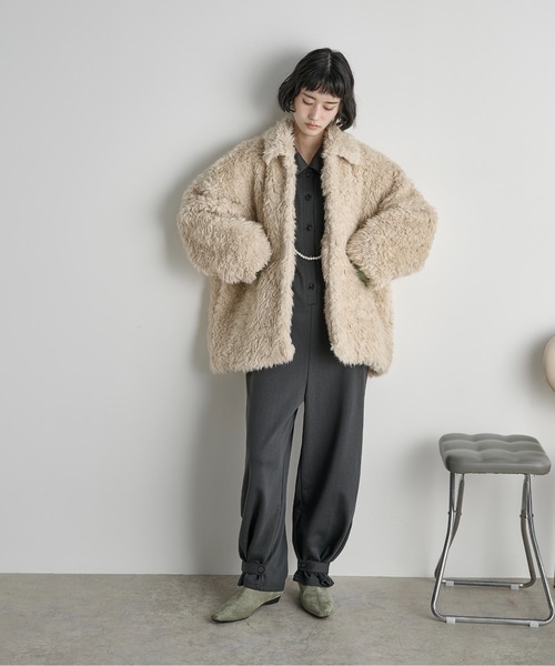 THE YOn（ザヨン）の「ポロスウェットオールインワン（つなぎ/オールインワン・レディース・チャコールグレー/グレー/パープル・FREE）」の16枚目の写真