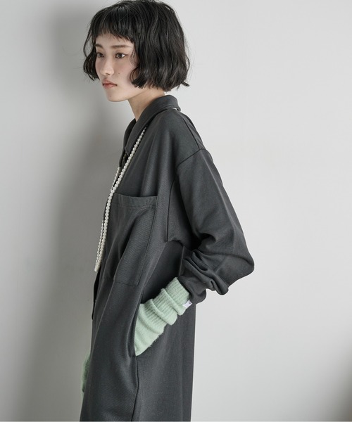 THE YOn（ザヨン）の「ポロスウェットオールインワン（つなぎ/オールインワン・レディース・チャコールグレー/グレー/パープル・FREE）」の12枚目の写真