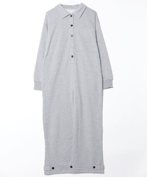 THE YOn（ザヨン）の「ポロスウェットオールインワン（つなぎ/オールインワン・レディース・チャコールグレー/グレー/パープル・FREE）」の4枚目の写真