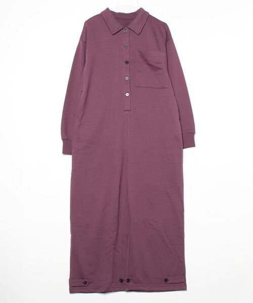 THE YOn（ザヨン）の「ポロスウェットオールインワン（つなぎ/オールインワン・レディース・チャコールグレー/グレー/パープル・FREE）」の5枚目の写真