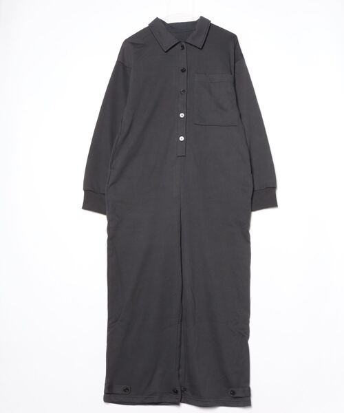 THE YOn（ザヨン）の「ポロスウェットオールインワン（つなぎ/オールインワン・レディース・チャコールグレー/グレー/パープル・FREE）」の6枚目の写真