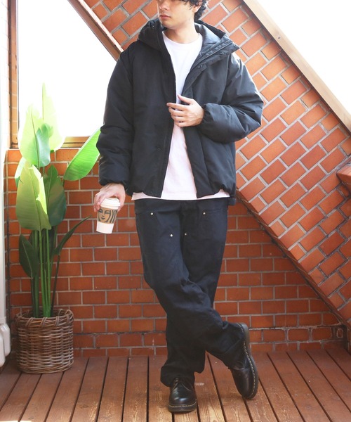 ８(eight)（エイト）の「撥水加工ポリピーチ中綿防風ジャケット（ダウンジャケット/コート・メンズ・ブラック/カーキ・SMALL/MEDIUM/X-LARGE/XX-LARGE/LARGE）」の6枚目の写真