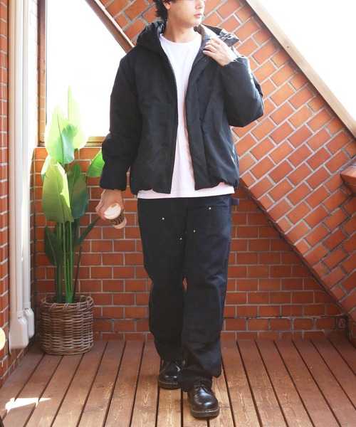 ８(eight)（エイト）の「撥水加工ポリピーチ中綿防風ジャケット（ダウンジャケット/コート・メンズ・ブラック/カーキ・SMALL/MEDIUM/X-LARGE/XX-LARGE/LARGE）」の9枚目の写真