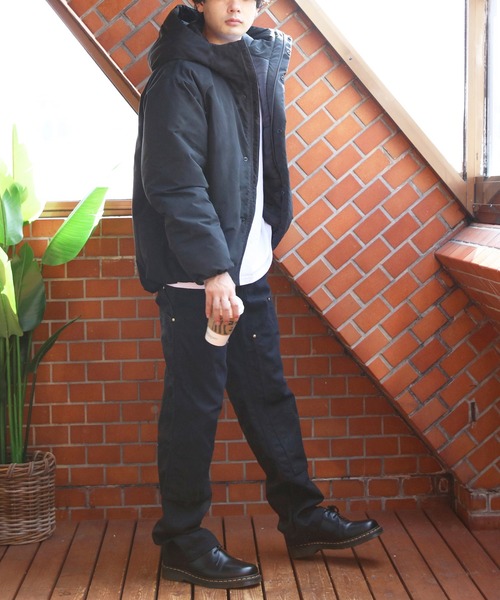 ８(eight)（エイト）の「撥水加工ポリピーチ中綿防風ジャケット（ダウンジャケット/コート・メンズ・ブラック/カーキ・SMALL/MEDIUM/X-LARGE/XX-LARGE/LARGE）」の12枚目の写真