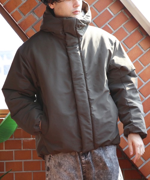 ８(eight)（エイト）の「撥水加工ポリピーチ中綿防風ジャケット（ダウンジャケット/コート・メンズ・ブラック/カーキ・SMALL/MEDIUM/X-LARGE/XX-LARGE/LARGE）」の14枚目の写真