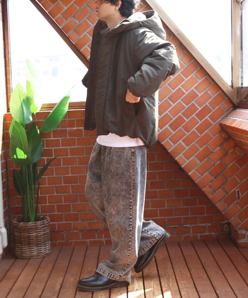 ８(eight)（エイト）の「撥水加工ポリピーチ中綿防風ジャケット（ダウンジャケット/コート・メンズ・ブラック/カーキ・SMALL/MEDIUM/X-LARGE/XX-LARGE/LARGE）」の16枚目の写真