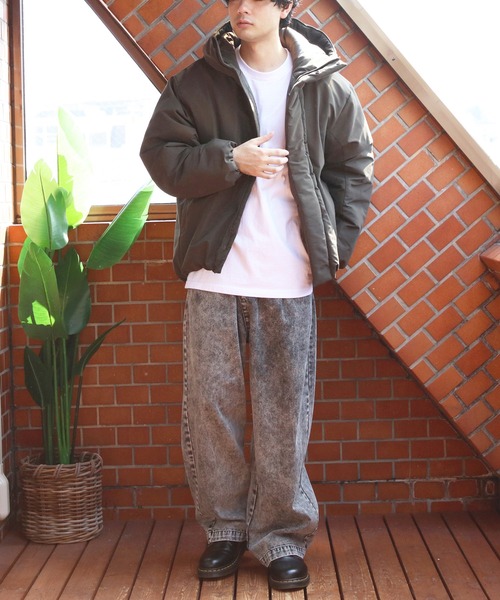 ８(eight)（エイト）の「撥水加工ポリピーチ中綿防風ジャケット（ダウンジャケット/コート・メンズ・ブラック/カーキ・SMALL/MEDIUM/X-LARGE/XX-LARGE/LARGE）」の18枚目の写真