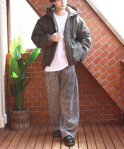 ８(eight)（エイト）の「撥水加工ポリピーチ中綿防風ジャケット（ダウンジャケット/コート・メンズ・ブラック/カーキ・SMALL/MEDIUM/X-LARGE/XX-LARGE/LARGE）」の19枚目の写真