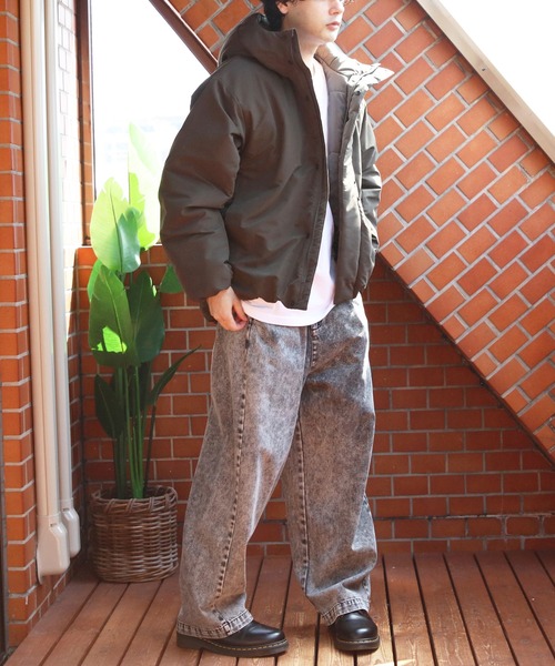 ８(eight)（エイト）の「撥水加工ポリピーチ中綿防風ジャケット（ダウンジャケット/コート・メンズ・ブラック/カーキ・SMALL/MEDIUM/X-LARGE/XX-LARGE/LARGE）」の20枚目の写真