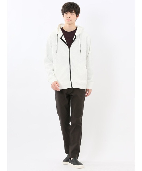 m.f.editorial（エムエフエディトリアル）の「【ストレッチ】m.f.エディトリアル メンズ ふくれジャガード 長袖 フルジップ パーカー（パーカー・メンズ・ホワイト/ブラック・LARGE/X-LARGE/MEDIUM）」の17枚目の写真