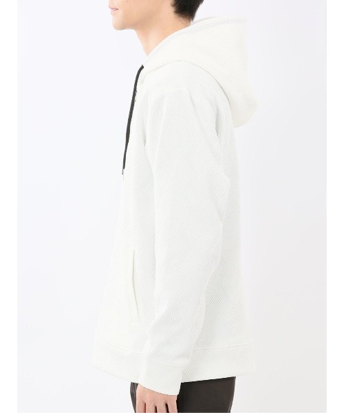m.f.editorial（エムエフエディトリアル）の「【ストレッチ】m.f.エディトリアル メンズ ふくれジャガード 長袖 フルジップ パーカー（パーカー・メンズ・ホワイト/ブラック・LARGE/X-LARGE/MEDIUM）」の19枚目の写真