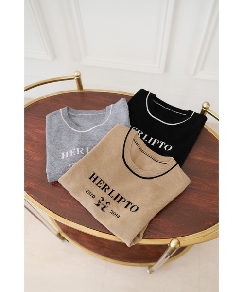 Logo Jacquard Knit Top（ニット/セーター）｜Her lip to（ハー