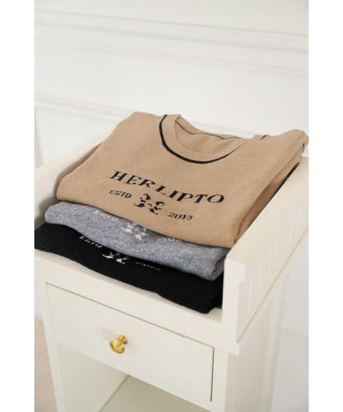 Logo Jacquard Knit Top（ニット/セーター）｜Her lip to（ハー