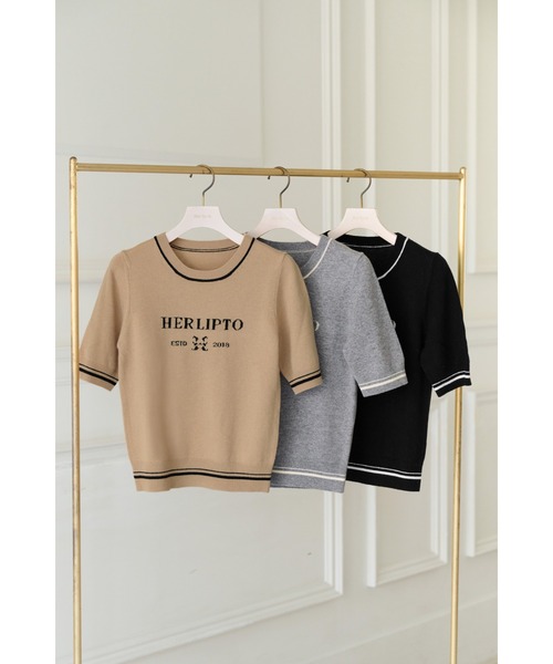 Logo Jacquard Knit Top（ニット/セーター）｜Her lip to（ハーリップ