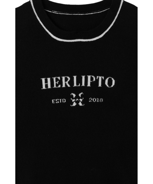 新品　Herlipto Logo Jacquard Knit Top ブラックS Logo Jacquard Knit Top（ニット/セーター）｜Her lip to（ハー
