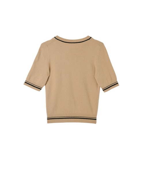トップス herlipto Logo Jacquard Knit Top latte Logo Jacquard Knit Top