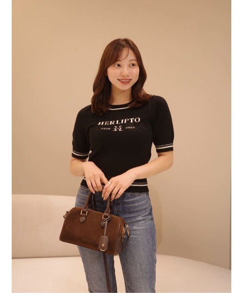 新品タグ付き　herlipto Airy Brush Knit Top M 黒 Her lip to Airy Brush Knit Top black M