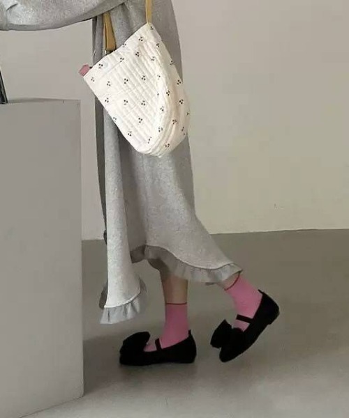 【portulaca】フリルスウェットフードワンピース