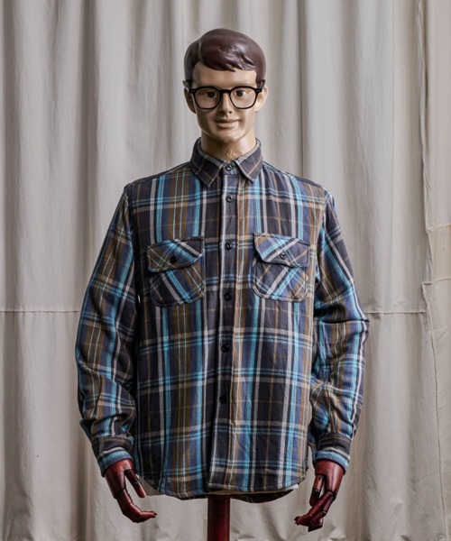 Coffee & Cigarettes(コーヒーアンドシガレッツ)の「10B13 Heavy Flannel One Wash Work Shirt / ヘビーネル ワンウォッシュ ワークシャツ H(シャツ/ブラウス・メンズ・グレー系・M/XL/L)」の1枚目の写真