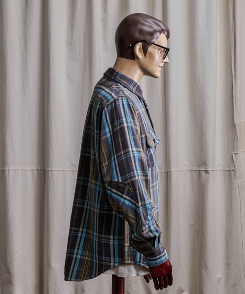 Coffee & Cigarettes(コーヒーアンドシガレッツ)の「10B13 Heavy Flannel One Wash Work Shirt / ヘビーネル ワンウォッシュ ワークシャツ H(シャツ/ブラウス・メンズ・グレー系・M/XL/L)」の3枚目の写真