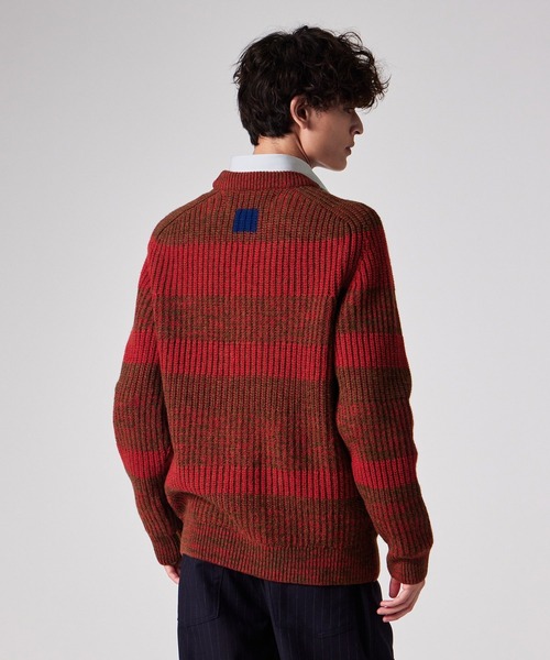 Paul Smith(ポールスミス)の「"Paul Smith Loves Barbour" サドルクルーネックセーター / 253703 MKN1696(ニット/セーター・メンズ・ブルー/レッド・MEDIUM/SMALL)」の14枚目の写真