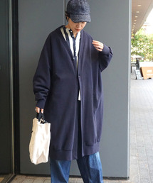 パイル Vネック-カーディガン