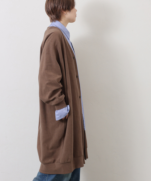 JOURNAL STANDARD LUXE（ジャーナルスタンダード　ラックス）の「パイル Vネック-カーディガン（カーディガン/ボレロ・レディース・ブラウン/ネイビー・FREE）」の10枚目の写真