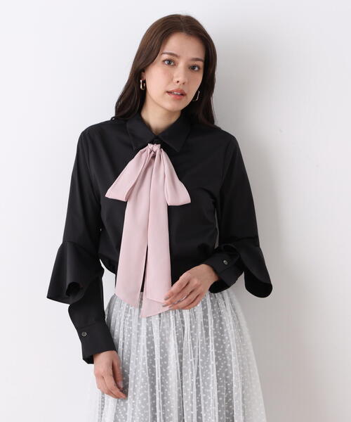 PINKY&DIANNE(ピンキーアンドダイアン)の「◆ラッフルスリーブリボンブラウス(シャツ/ブラウス・レディース・ホワイト/ブラック・38)」の15枚目の写真