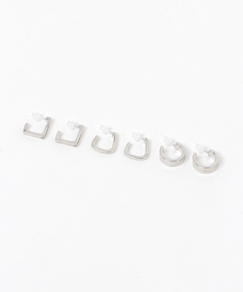 LAKOLE(ラコレ)の「角ワイドフープセット樹脂ポストピアス6点セット / 592910(ピアス(両耳用)・レディース・その他2/その他1・FREE)」の2枚目の写真