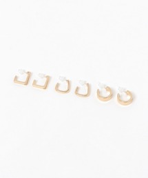 LAKOLE | 角ワイドフープセット樹脂ポストピアス6点セット / 592910(ピアス(両耳用))