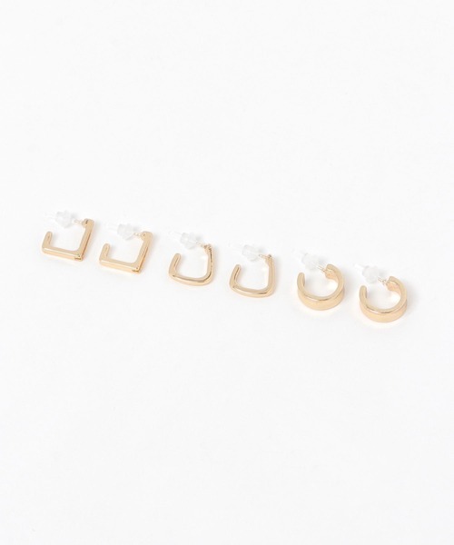 LAKOLE(ラコレ)の「角ワイドフープセット樹脂ポストピアス6点セット / 592910(ピアス(両耳用)・レディース・その他2/その他1・FREE)」の1枚目の写真