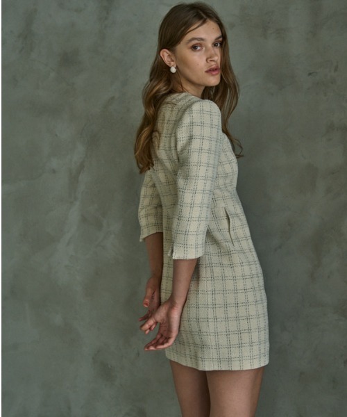 ERADIE（エラディエ）の「Tweed Minimal One-piece ツイードミニマムワンピース（ワンピース・レディース・アイボリー/ブラック・FREE）」の16枚目の写真