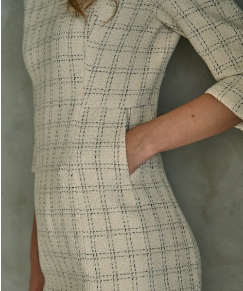 ERADIE（エラディエ）の「Tweed Minimal One-piece ツイードミニマムワンピース（ワンピース・レディース・アイボリー/ブラック・FREE）」の13枚目の写真