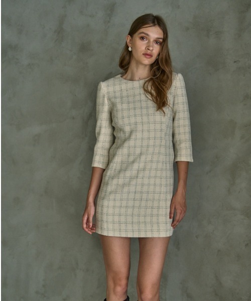 ERADIE（エラディエ）の「Tweed Minimal One-piece ツイードミニマムワンピース（ワンピース・レディース・アイボリー/ブラック・FREE）」の8枚目の写真