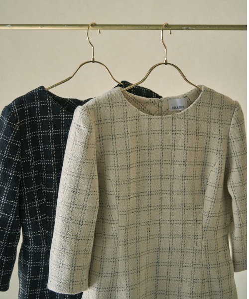 ERADIE（エラディエ）の「Tweed Minimal One-piece ツイードミニマムワンピース（ワンピース・レディース・アイボリー/ブラック・FREE）」の3枚目の写真