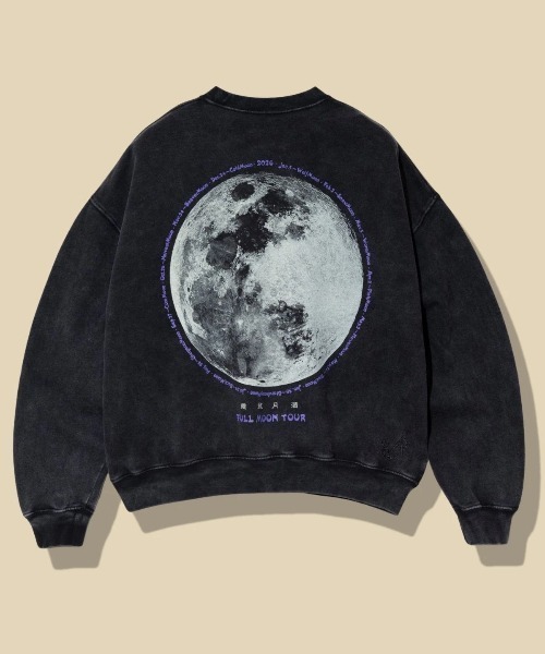 go slow caravan(ゴースローキャラバン)の「SALO裏起毛 ケミカル/フェード BOX クルースウェット FULL MOON(スウェット・メンズ・レッド/ネイビー/ブラック・MEDIUM/LARGE/X-LARGE)」の2枚目の写真