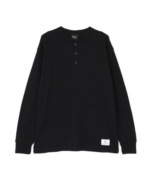 Alpha Industries(アルファインダストリーズ)の「Alpha Industries/アルファインダストリーズ/HONEYCOMB WAFFLE LS HENLEY NECK T-SHIRT/ハニカム ワッフル ヘンリー ネック Tシャツ(Tシャツ/カットソー・メンズ・キナリ/ブラック/ホワイト系2・2XL/L/M/S/XL)」の11枚目の写真