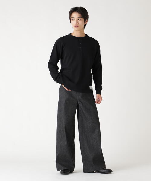 Alpha Industries(アルファインダストリーズ)の「Alpha Industries/アルファインダストリーズ/HONEYCOMB WAFFLE LS HENLEY NECK T-SHIRT/ハニカム ワッフル ヘンリー ネック Tシャツ(Tシャツ/カットソー・メンズ・キナリ/ブラック/ホワイト系2・2XL/L/M/S/XL)」の13枚目の写真