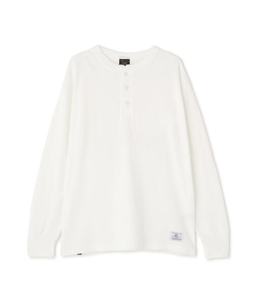 Alpha Industries（アルファインダストリーズ）の「Alpha Industries/アルファインダストリーズ/HONEYCOMB WAFFLE LS HENLEY NECK T-SHIRT/ハニカム ワッフル ヘンリー ネック Tシャツ（Tシャツ/カットソー・メンズ・キナリ/ブラック/ホワイト系2・2XL/L/M/S/XL）」の3枚目の写真
