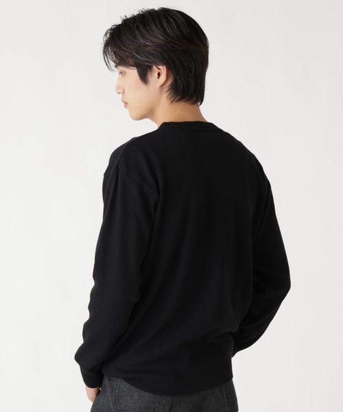 Alpha Industries(アルファインダストリーズ)の「Alpha Industries/アルファインダストリーズ/HONEYCOMB WAFFLE LS HENLEY NECK T-SHIRT/ハニカム ワッフル ヘンリー ネック Tシャツ(Tシャツ/カットソー・メンズ・キナリ/ブラック/ホワイト系2・2XL/L/M/S/XL)」の7枚目の写真
