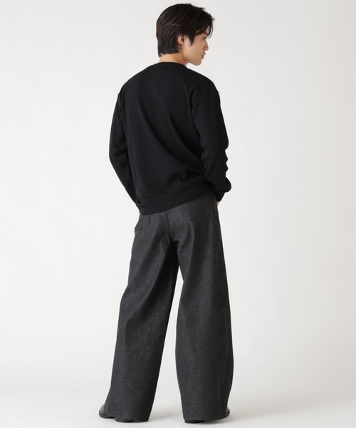 Alpha Industries(アルファインダストリーズ)の「Alpha Industries/アルファインダストリーズ/HONEYCOMB WAFFLE LS HENLEY NECK T-SHIRT/ハニカム ワッフル ヘンリー ネック Tシャツ(Tシャツ/カットソー・メンズ・キナリ/ブラック/ホワイト系2・2XL/L/M/S/XL)」の9枚目の写真