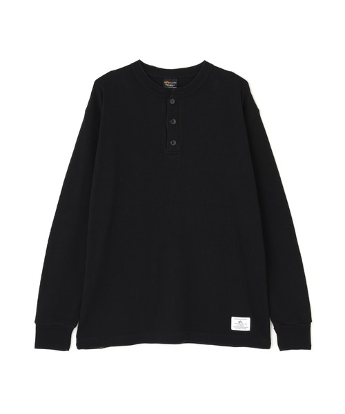 Alpha Industries(アルファインダストリーズ)の「Alpha Industries/アルファインダストリーズ/HONEYCOMB WAFFLE LS HENLEY NECK T-SHIRT/ハニカム ワッフル ヘンリー ネック Tシャツ(Tシャツ/カットソー・メンズ・キナリ/ブラック/ホワイト系2・2XL/L/M/S/XL)」の10枚目の写真